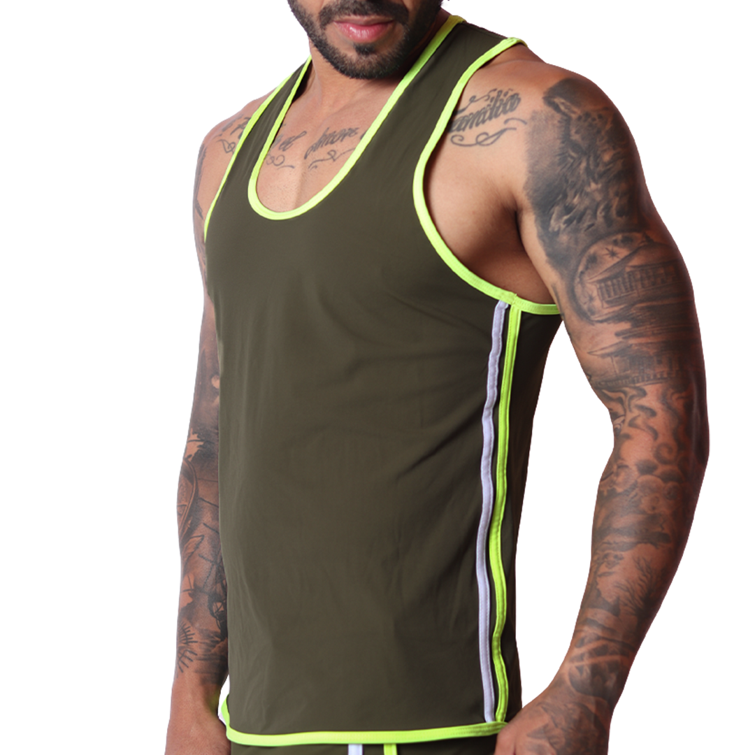 Typerhot Green Tank vista frontal de Gigo Underwear