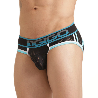 Versatil Blue Brief Jockstrap vista frontal de Gigo Underwear