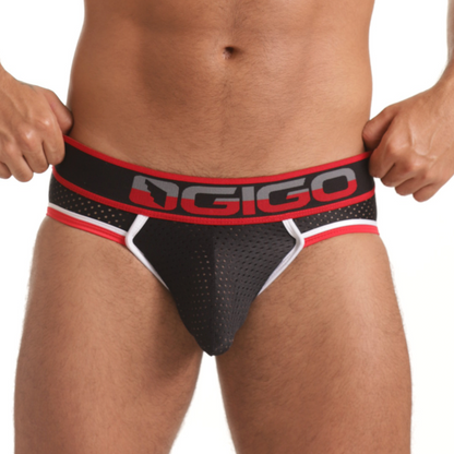 Versatil Red Brief Jockstrap de Gigo Underwear