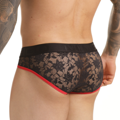 Vibrant Black Brief vista frontal de Gigo Underwear